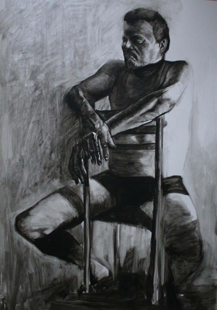 Rysunek tempera na papierze, autor: Wojciech Stachura