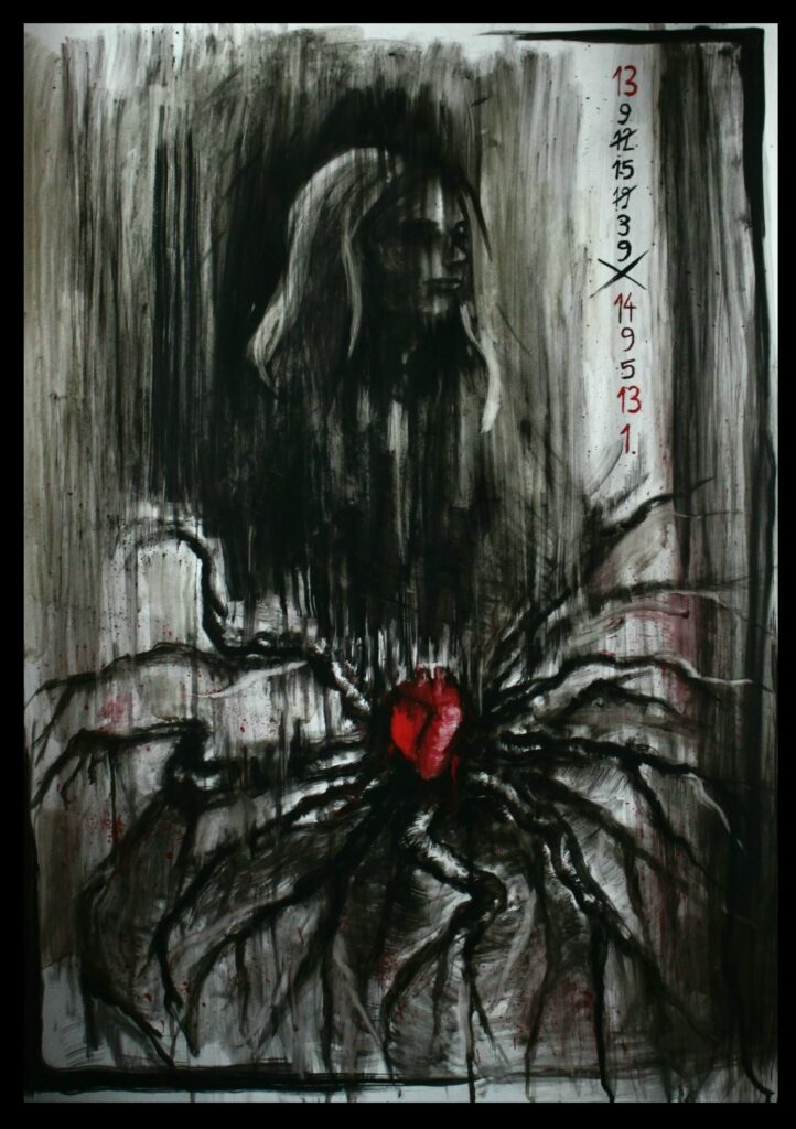 Rysunek tempera na papierze, autor: Wojciech Stachura