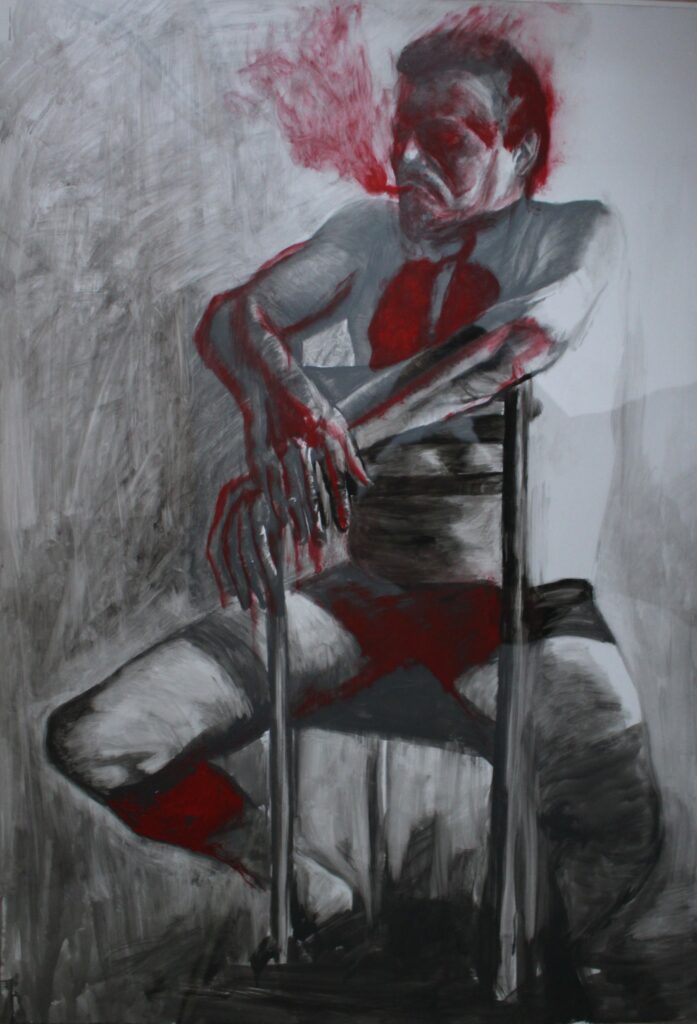 Rysunek tempera na papierze, autor: Wojciech Stachura