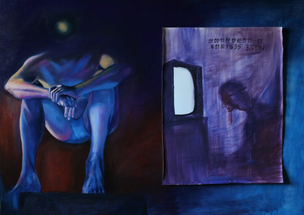 Obraz olej na płótnie-papier tempera, autor: Wojciech Stachura