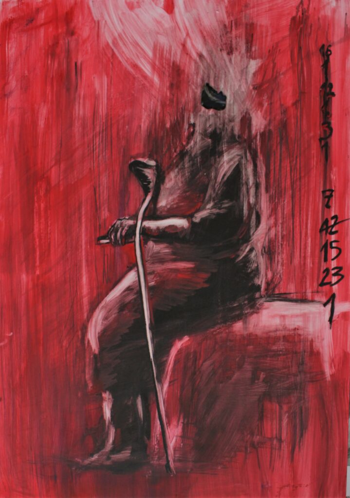 Rysunek tempera na papierze, autor: Wojciech Stachura