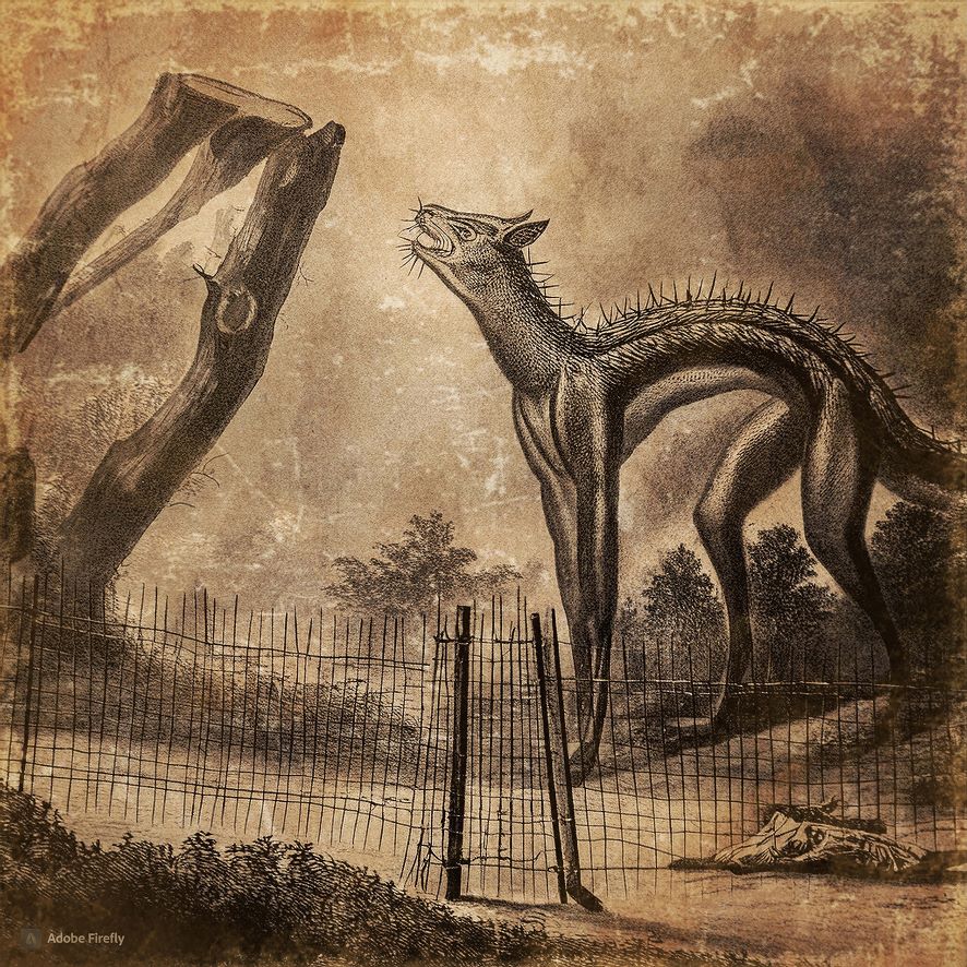 Wydruk na piance z serii Retro zwierzęta nocy wykonane za pomocą AI przy użyciu strony AdobeFirefly autor Wojciech Stachura